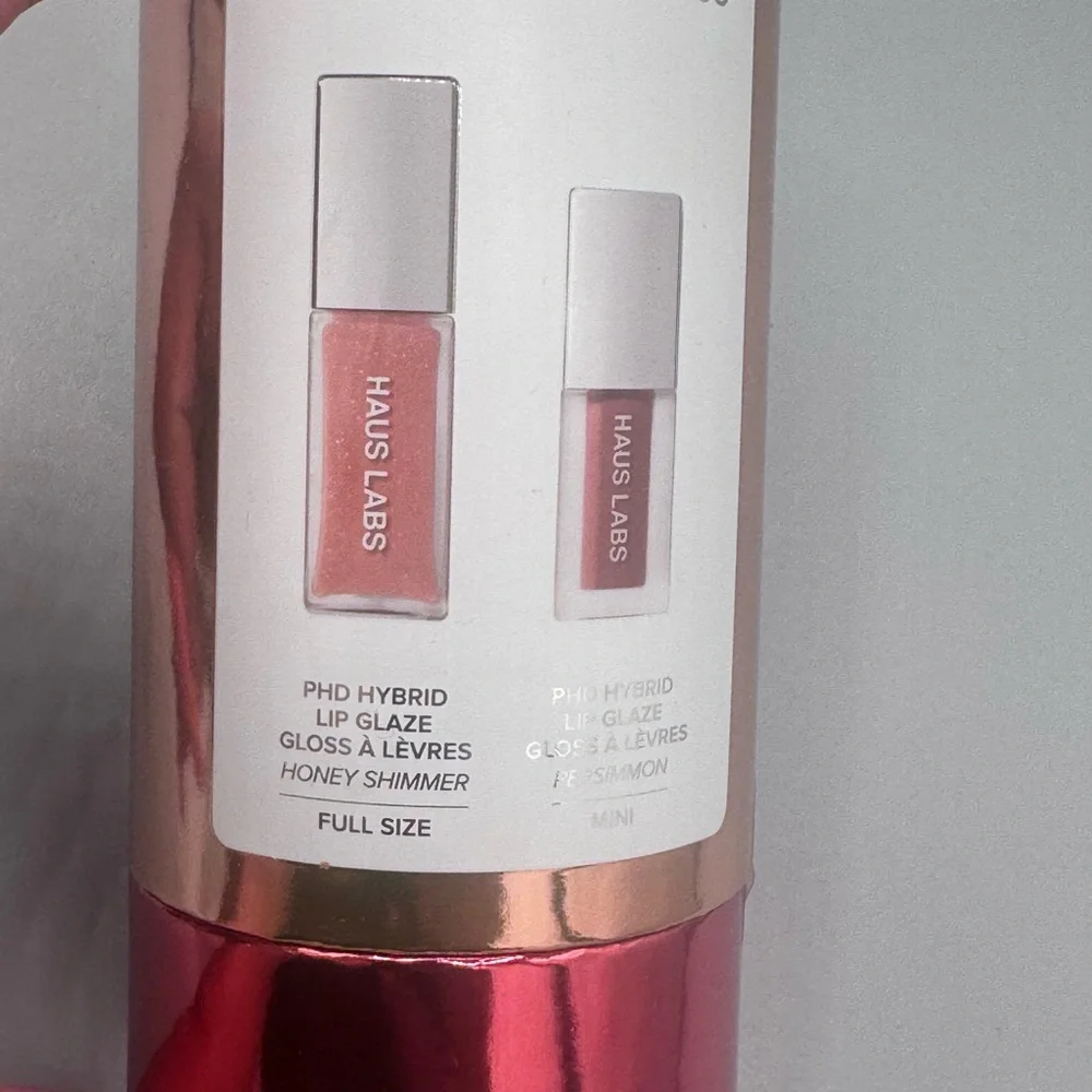 Haus Labs Lip Glaze Duo Honey Shimmer Full Size + Mini Set Rare